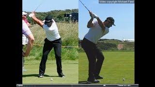 Jon Rahm golf swing  Long Iron faceon amp downtheline July 2017 [upl. by Priscilla]