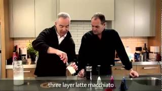 aerolatte  milk frother makes three layer caffè latte macchiato [upl. by Ahsetan]