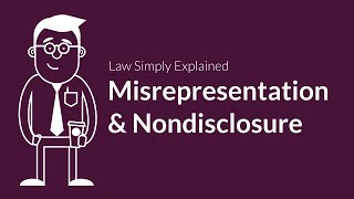 Misrepresentation and Nondisclosure  Contracts  Defenses amp Excuses [upl. by Bannasch407]