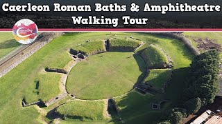 CAERLEON ROMAN BATHS amp AMPHITHEATRE WALES  Walking Tour  Pinned on Places [upl. by Aridan171]