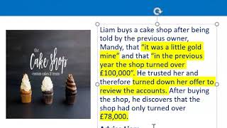 How to apply misrepresentation Liam cupcake scenario [upl. by Behl]