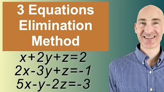 Solving Systems of 3 Equations Elimination [upl. by Blasius]