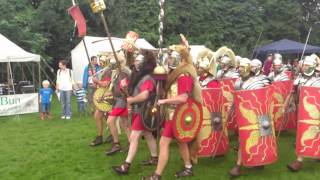 Roman Reenactment at the Amphitheatre in Caerleon Marching In [upl. by Hilary177]