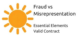 Fraud vs Misrepresentation  Other Essential Elements of a Valid Contract  CA CPT  CS amp CMA [upl. by Lansing511]